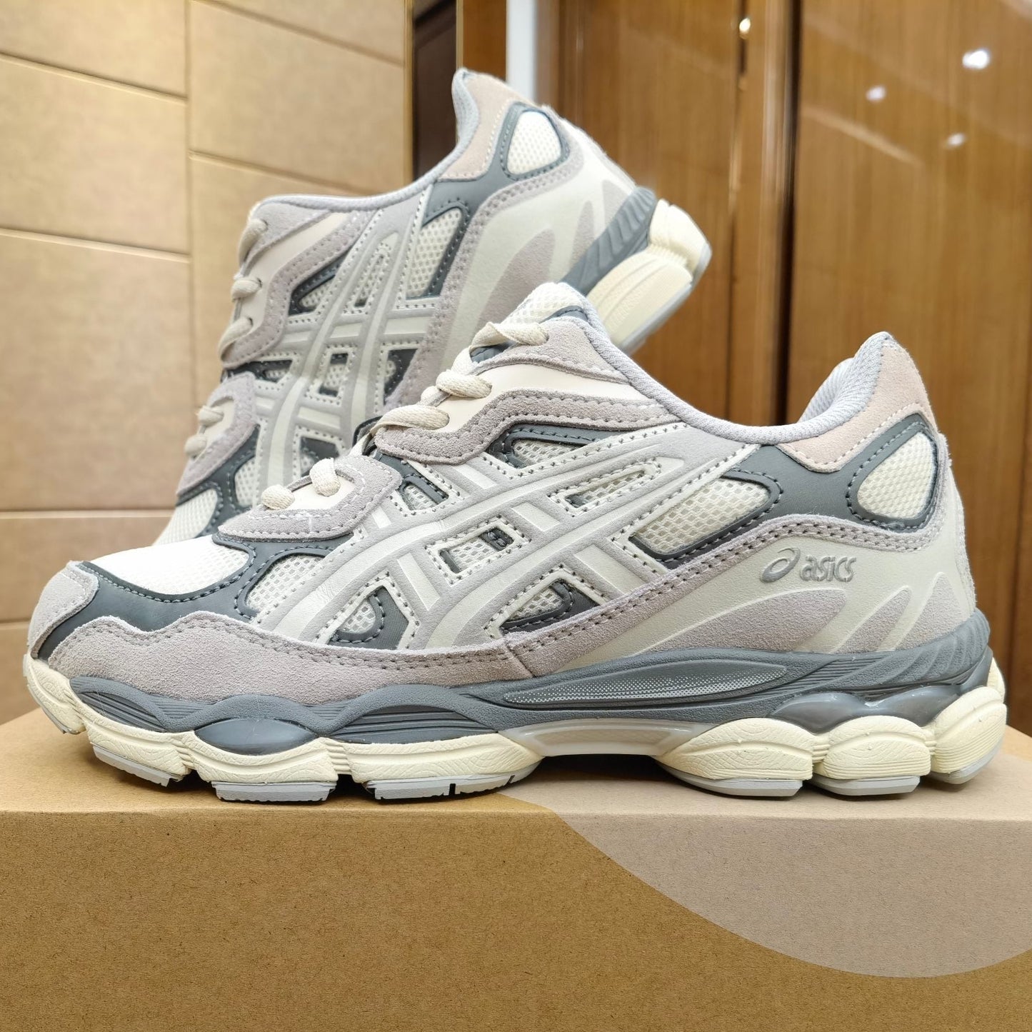 AAAA Pure Original Putian New Gel-NYC Wearable Spliced Mesh Breathable Dad Shoes Anti-slip Cushioning Running Shoes