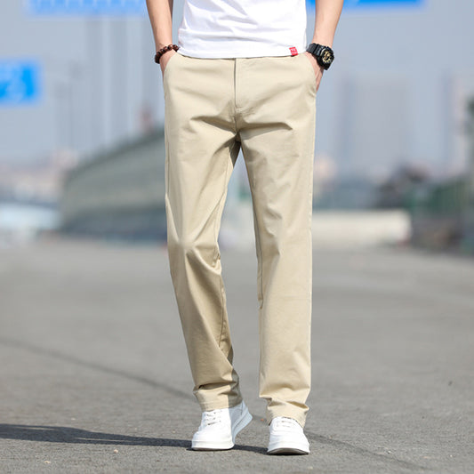 men's stretch loose straight-leg pants