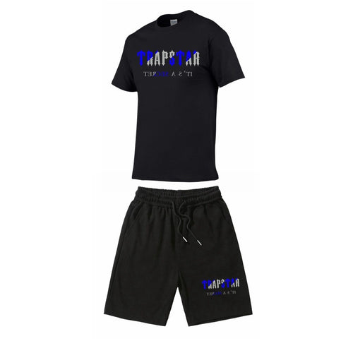 2025 Summer Short Sleeve Shorts Set Casual and Versatile Sports Park Collar Thin T-Shirt Men's and Women's Two-Piece Set
