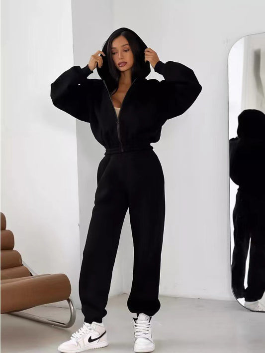 Women's Belly Leaky Hooded Sweatshirt Corset Tracksuit