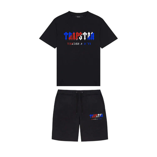 2025 Summer Short Sleeve Shorts Set Casual and Versatile Sports Park Collar Thin T-Shirt Men's and Women's Two-Piece Set